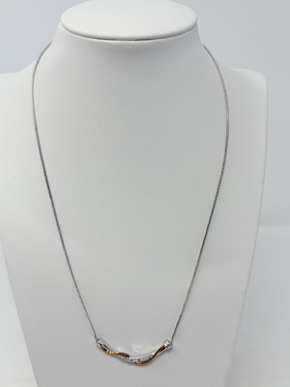 Shop LC Simulated Diamond‎ Accent Dualtone Princess Necklace 18 in Long 5129
